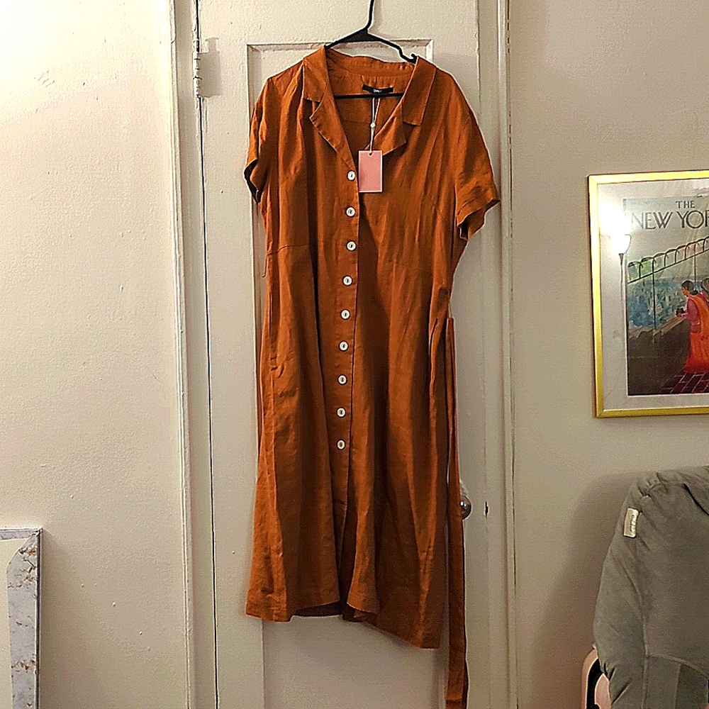 Quince Linen Shirtdress with tie